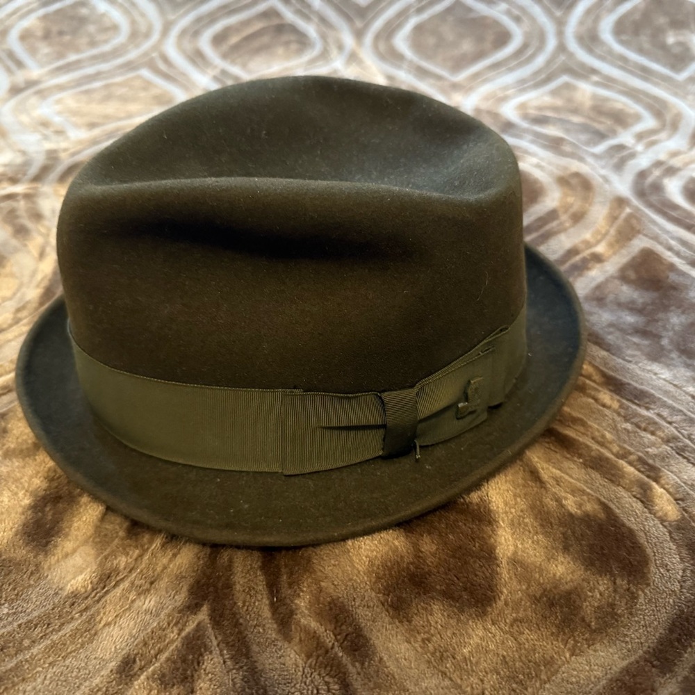 Classic Dunlap Brown Wool and Silk Fedora Hat